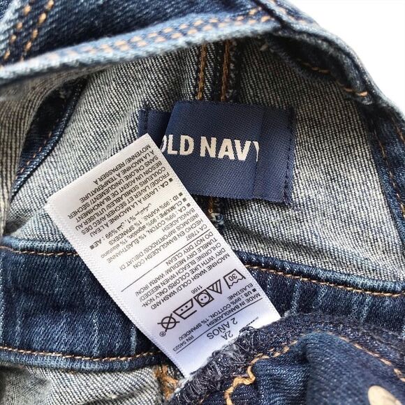 Old Navy distressed denim overalls EUC 2T - Picture 3 of 4